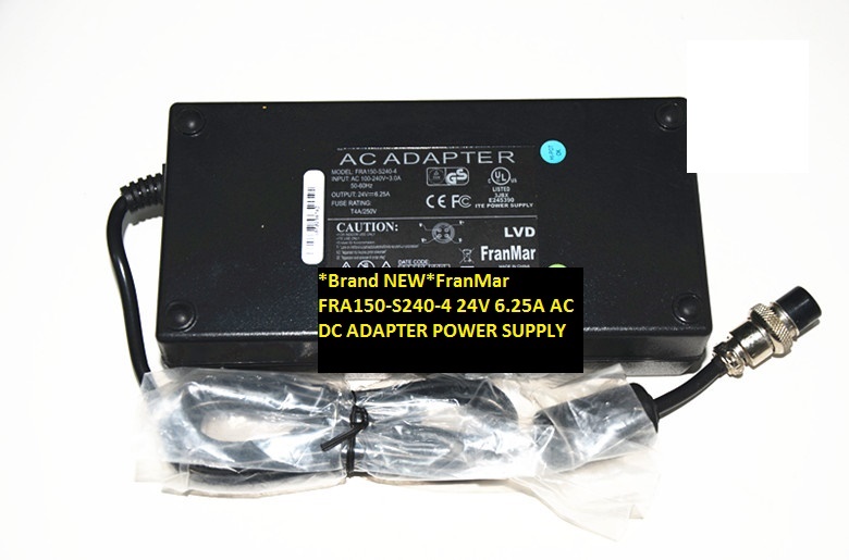 *Brand NEW*FranMar 24V 6.25A AC DC ADAPTER FRA150-S240-4 POWER SUPPLY - Click Image to Close